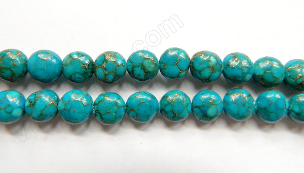 Turquoise Prase Pyrite  -  Puff Coins 16"