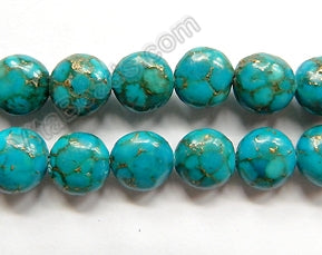 Turquoise Prase Pyrite  -  Puff Coins 16"