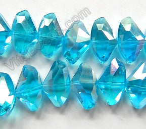 AB Coated Ocean Crystal Quartz  -  Faceted Irregular Flat  8"