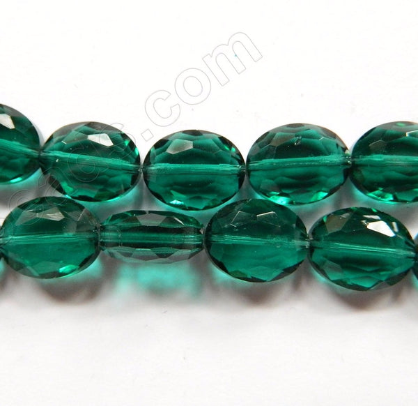 Dark Emerald Crystal Qtz  -  Faceted Ovals