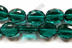 Dark Emerald Crystal Qtz  -  Faceted Ovals