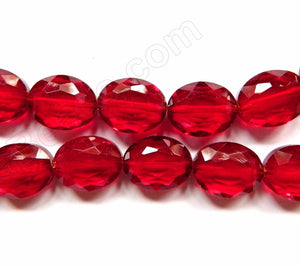 Dark Red Win. Crystal Qtz  -  Faceted Ovals