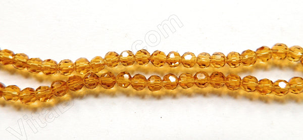 Bright Amber Crystal  -  Faceted Round  16"