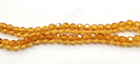Bright Amber Crystal  -  Faceted Round  16"