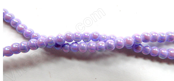 AB Coated Lavender Crystal Qtz  -  Smooth Round  15"