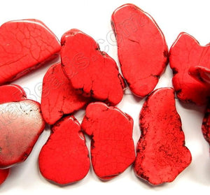 Dark Red Turquoise  -  Irregular Slabs Top Drilled 6"