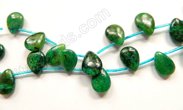 Dyed Green Turquoise  -  Smooth Flat Briolette 16"
