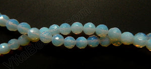 Synthetic White Opal Solid -  Faceted Round   16"