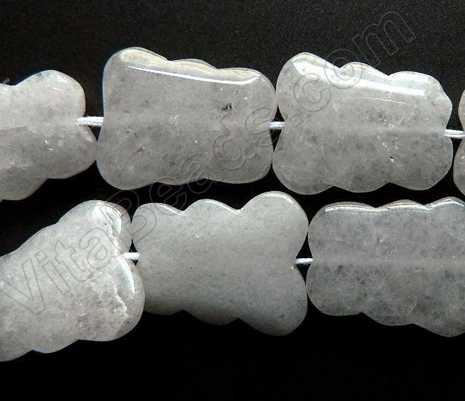 Cloudy Crystal Quartz Natural  -  Smooth Flower Slabs  16"
