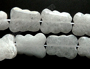 Cloudy Crystal Quartz Natural  -  Smooth Flower Slabs  16"