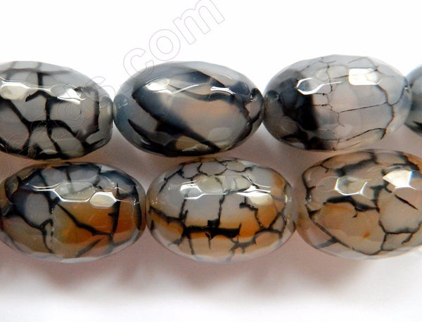 Black Fire Agate  -  Faceted Eggs  16"