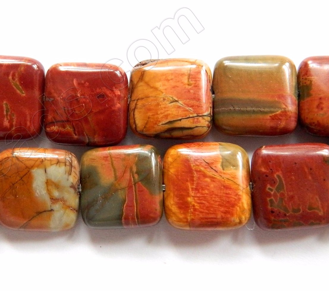 New Fire Impression Jasper  -  Puff Squares  16"