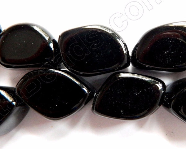 Black Onyx  -  Smooth Edge Diamond Cube Nuggets  16"