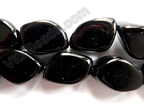 Black Onyx  -  Smooth Edge Diamond Cube Nuggets  16"