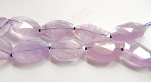 Amethyst Light  -  Irregular Faceted Slabs, Faceted Nuggets 16"     25 - 30 x 7 mm