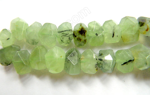 Prehnite AA  -  Machine Cut Center Drilled Nuggets 16"    20 x 12 x 12 mm