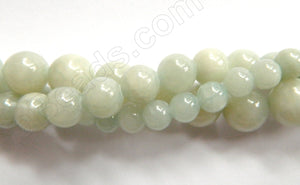 Light Apple Jade  -  Smooth Round Beads  15"