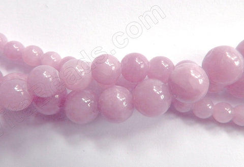 Light Lavender Jade  -  Smooth Round Beads  15"