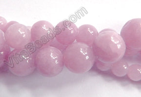 Light Lavender Jade  -  Smooth Round Beads  15"