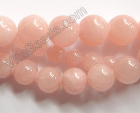 Light Cherry Jade  -  Smooth Round Beads  16"