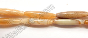 Light Brown Sardonix Agate AAA  -  Small Long Rice  16"