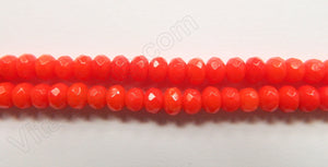 Orange Coral  -  Faceted Rondels  16"