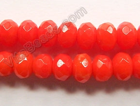 Orange Coral  -  Faceted Rondels  16"