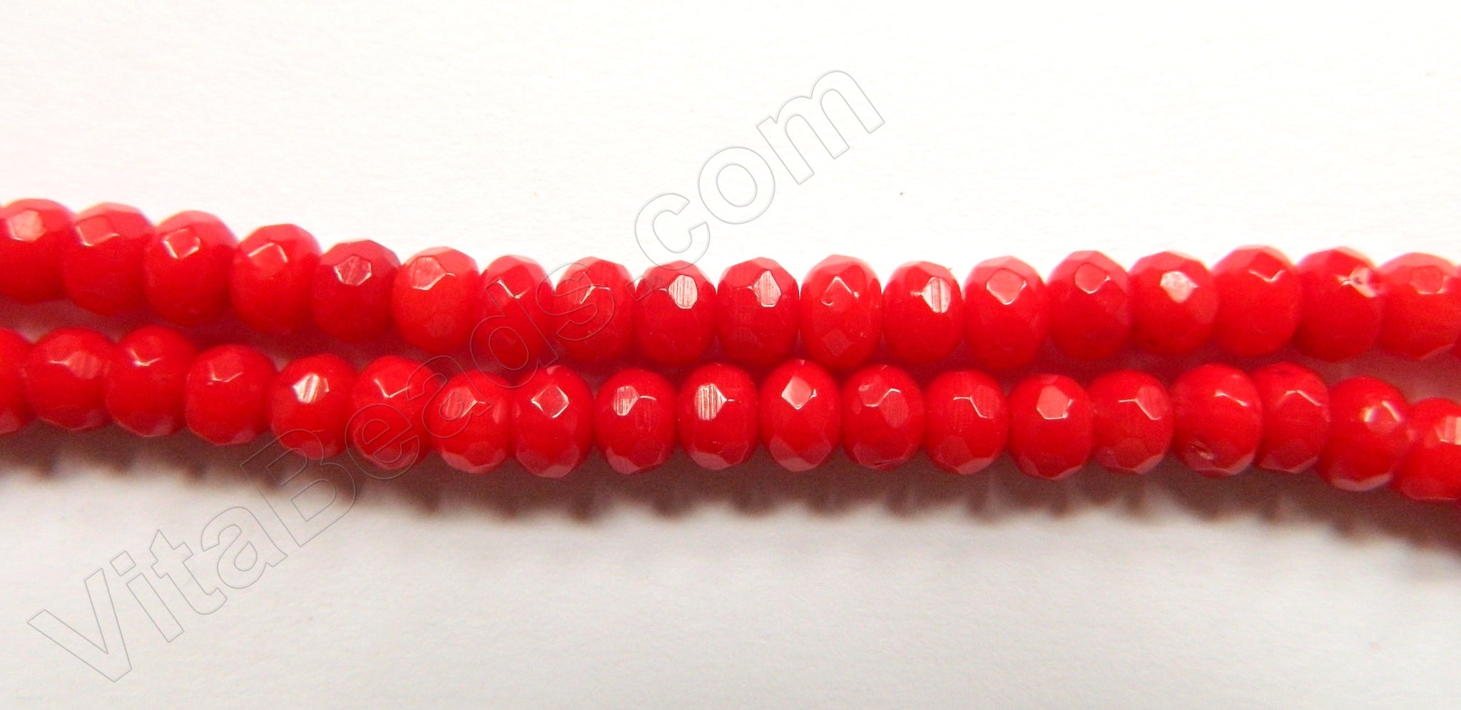 Bamboo Coral  -  Faceted Rondels  16"