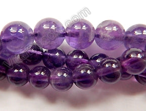 Amethyst Light AA  -  Smooth Round Beads 16"