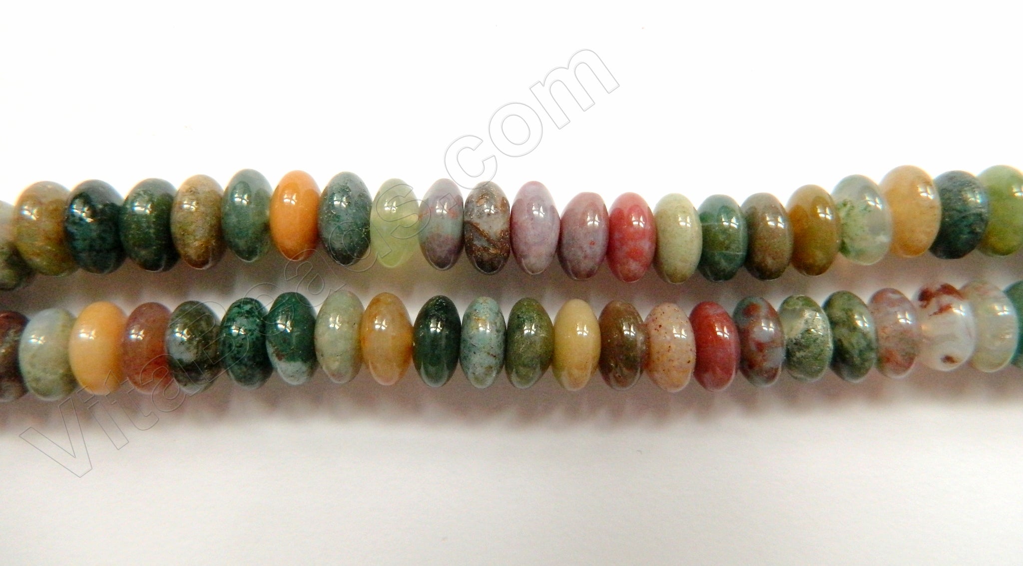 Fancy Jasper A  -  Smooth Rondel  16"    8 mm