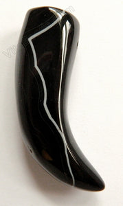 Black Sardonix Agate Horn Pendant