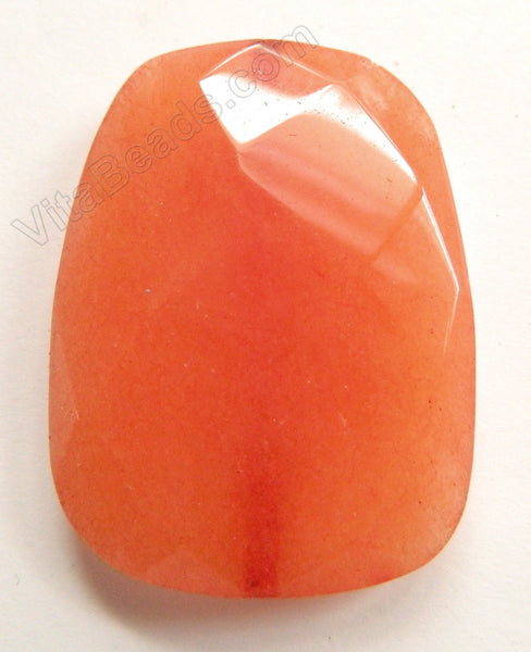 Orange Jade - 30x40mm Faceted Ladder Pendant