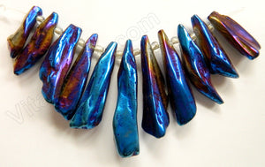 Mystic Blue Crystal Quartz Jumbo 11-Piece Tooth Set Pendant