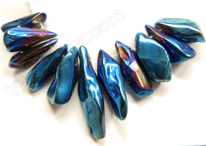 Mystic Blue Crystal Quartz Small 11-Piece Tooth Set Pendant