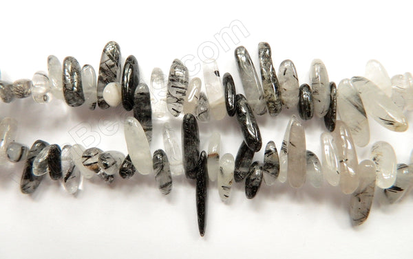 Black Rulitated Quartz  -  Smooth Sticks 16"