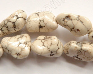Ivory Cracked Turquoise - Free Form Nuggets  16"