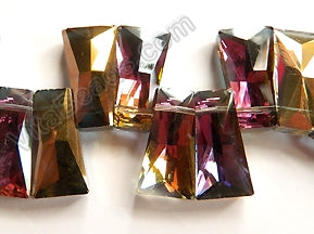 Mystic Purple Brown Gold Crystal Quartz  -  Faceted Ladder Top Drilled 10"