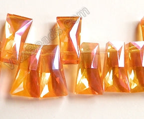 Mystic Orange Peach Crystal Quartz  -  Faceted Ladder Topdrilled 6.5"