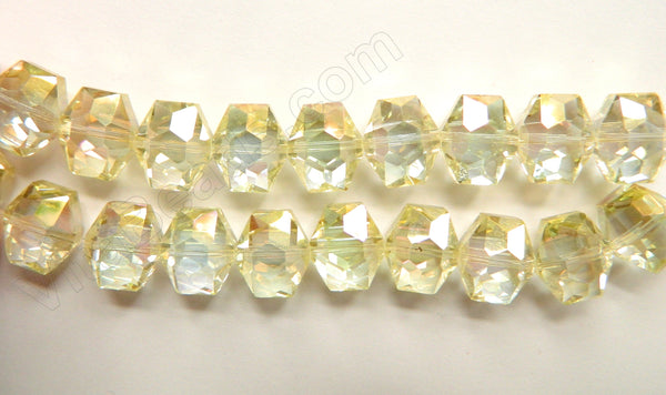 Mystic Light Lemon Crystal  -  Faceted Hexagon  8"