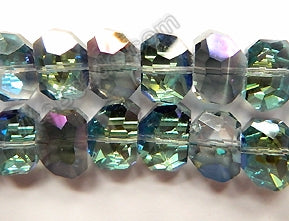 Mystic Dark Peacock Crystal  -  Faceted Irregular Flat Nugget  8"