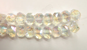 Mystic AB Clear Crystal  -  Faceted Irregular Flat Nugget  8"