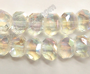 Mystic AB Clear Crystal  -  Faceted Irregular Flat Nugget  8"