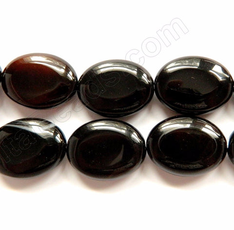 Black Onyx w Brown  -  Puff Ovals  16"