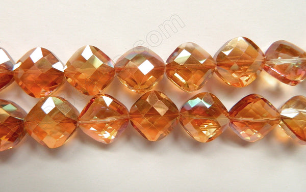 Mystic AB Amber Crystal  -  Faceted Diamond 12"