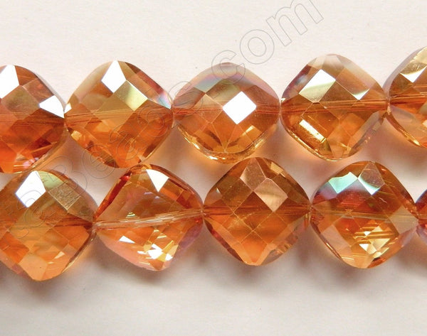 Mystic AB Amber Crystal  -  Faceted Diamond 12"