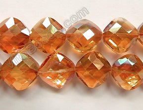 Mystic AB Amber Crystal  -  Faceted Diamond 12"