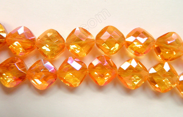 Mystic AB Orange Red Crystal  -  Faceted Diamond 12"