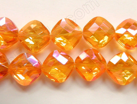 Mystic AB Orange Red Crystal  -  Faceted Diamond 12"