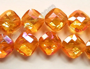 Mystic AB Orange Red Crystal  -  Faceted Diamond 12"