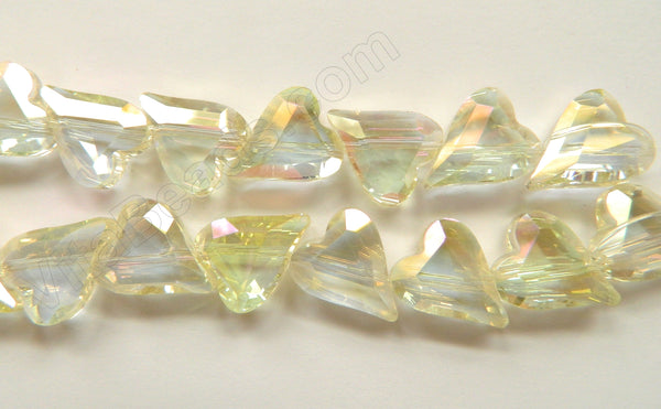 Mystic AB Pineappple Crystal  -  Faceted Fancy Heart 12"